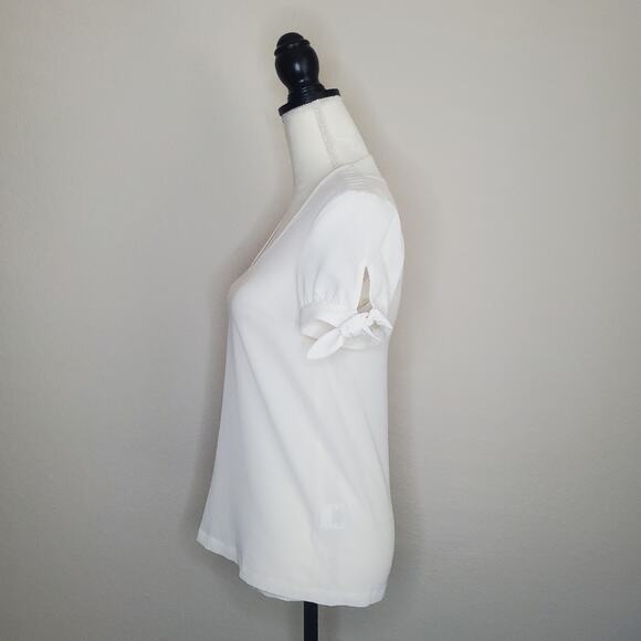 Modcloth White Tie Sleeve Blouse XXS - Picture 4 of 7